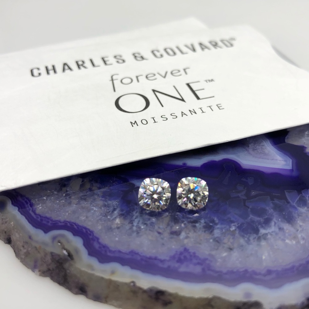 Forever One Hearts & Arrows Cushion Moissanite
